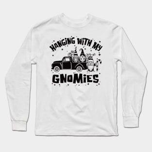 Funny Hanging With My Gnomies Cute Gnomes Christmas Holiday Long Sleeve T-Shirt